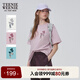 Teenie Weenie小熊T恤女2025年夏季新款活力清新休閑刺繡圓領(lǐng)短袖T恤女