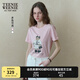 Teenie Weenie小熊T恤女2025年夏季新款大熊刺繡時尚休閑短袖圓領(lǐng)T恤上衣女 淺粉色 S