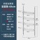 CobiHaus頂天立地浴室置物架免打孔不銹鋼廚房置物架衛生間轉角落地收納架 四層銀色69cm安裝范圍140-260cm