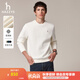 哈吉斯（HAZZYS）男裝 春秋款休閑衣服男上衣棉彈長袖套頭衛(wèi)衣男ABTZE0CCX32 米黃色OW XL （180/100A 50）