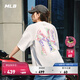MLB官方 男女情侶潮流涂鴉大logo運(yùn)動(dòng)舒適休閑T恤25夏季新款TSB09 紐約洋基隊(duì)/米白色 L