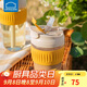 樂(lè)扣樂(lè)扣（LOCK&LOCK）咖啡杯耐熱玻璃水杯子男女學(xué)生便攜式雙飲吸管杯隨手杯350ML黃色