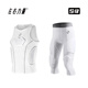 左右力量籃球防撞緊身褲男專(zhuān)業(yè)運動(dòng)防護訓練褲跑步健身壓縮褲 防撞白/套裝 L