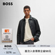 BOSS 男士皮革常規(guī)版型夾克 001-黑色 L (50)