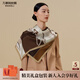 萬(wàn)事利新品真絲絲巾女時(shí)尚服飾披肩雙面印花大方巾送禮禮盒-南法假日 雙面印花大方巾-南法假日咖色 88*88cm