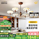 鹿家良品（LUUGAA）香檳客廳吊燈大燈護眼中古風輕奢高級大廳餐廳臥室燈護眼中山燈具 【薦】全光譜6頭三色光108W香檳色