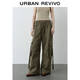 UR2025秋季新款女裝潮流時(shí)尚工裝松緊腰系帶闊腿褲UYV650077