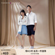 TOMMY HILFIGER【休閑純棉】春夏季男女商務正裝通勤條紋純色長袖襯衣襯衫外套 【條紋繡標襯衫】-深灰白條紋7I3 L （推薦：150-165斤）