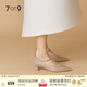 7or9戚風(fēng) 秋季新款休閑高跟鞋女3.5cm時(shí)尚百搭設(shè)計(jì)感粗跟鞋 戚風(fēng) 3.5cm （配飾需要另外購(gòu)買） 33