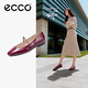愛(ài)步（ECCO）芭蕾舞鞋女 25年新款時(shí)尚瑪麗珍方頭低跟淺口單鞋 舞悅234333 暗寶石紅23433361291 (牛皮革) 37