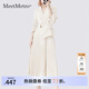 MeetMetro瑪依爾西裝連衣裙女2025秋季新款質(zhì)感職業(yè)通勤百褶裙 淺杏【現(xiàn)貨閃電發(fā)】 S