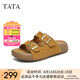 他她（TATA）勃肯鞋女棕色2025夏季新款厚底沙灘涼鞋女運(yùn)動(dòng)涼鞋 黃棕（拖鞋款） 38