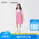 巴拉巴拉【哈利波特商場(chǎng)同款】女裙子兒童背帶裙2025夏牛仔假兩件 紅色調(diào)00366 150