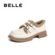 百麗（Belle）可愛(ài)毛邊毛毛鞋商場(chǎng)同款舒適雙扣樂(lè)福鞋Z2V1DAM3 米白 38 (240mm)