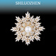 SHILUOZHEN七夕情人節(jié)禮物送女友愛人老婆胸針高檔女奢侈大氣防走光別針胸花 雪花胸針【精美禮盒】