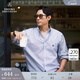 布克兄弟（BrooksBrothers）男士春秋牛津紡扣結領(lǐng)logo休閑襯衫 B976-藍色條紋 M