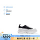 亞歷山大麥昆（Alexander McQueen）禮物AMQ 女士黑色/白色帆布厚底系帶靴 697072 W4MV2 1070 36