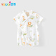 優(yōu)奇夏季新生兒衣服短袖和尚服竹纖維嬰兒夏裝薄款連體衣夏天哈衣爬服