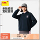李寧透氣親膚連帽衛(wèi)衣女25春季新款簡約純色毛圈寬松運動上衣AWDV808