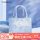 VENQUE范克新款托特包女高級感迷你手提包小眾帆布包新年禮物送女友 Baby藍