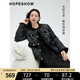 紅袖小香風(fēng)羽絨服冬季2024新款女裝水貂毛圓領(lǐng)輕熟甜美氣質(zhì)保暖短外套 黑050 L