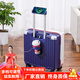 MCHNA KTCC行李箱PC拉桿箱萬(wàn)向輪可登機(jī)箱女小型輕便拉鏈旅行箱男出差密碼箱 藍(lán)加白 【金屬包角+充電口+杯架】 18英寸 -可登機(jī)