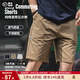 馬登工裝法式卡其色純棉運(yùn)動(dòng)短褲男帆布休閑直筒五分褲男士夏季 卡其色 M