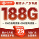 中國聯(lián)通 聯(lián)通流量卡5g純流量卡全國大王卡超長套餐手機卡純上網(wǎng)卡全國通用不限速 精靈卡廣東專屬29元188G+流量不變-外省勿拍