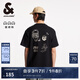 杰克·瓊斯（JACK&JONES）男裝25年短袖T恤男士夏季重磅純棉潮流寬松復(fù)古印花圓領(lǐng)半袖t恤男 E43純黑色 3XL
