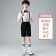 依儷烏兒童合唱團演出服裝中小學(xué)生合唱服男童背帶褲詩歌朗誦禮服表演服 短袖+短褲+背帶+黑領(lǐng)結(jié) 送襪子 100