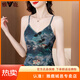 雅鹿新中式盤(pán)扣網(wǎng)紗吊帶背心女士春夏西裝V領(lǐng)內搭打底衫復古印花上衣 圖片色《今年流行別致漂亮獨特設 XL 110-125斤