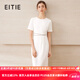 愛特愛（EITIE）優(yōu)雅女裝通勤收腰顯瘦2025夏季新款一步裙極簡(jiǎn)純色連衣裙B2507676 極光白10 L (165)