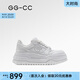 GG-CC【鞠婧祎同款】厚底板鞋2025新款做舊設(shè)計感增高休閑女鞋G25U5338 白色 38