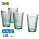 宜家（IKEA）VARDAGEN瓦達(dá)恩大容量玻璃杯套裝家用客廳簡(jiǎn)約水杯子茶杯 淺青綠色430毫升 其他