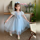 安妮優(yōu)兒（Anneyol）愛(ài)莎公主裙夏款禮服兒童冰雪連衣裙夏季愛(ài)沙裙子寶寶艾莎 藍色120