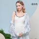 示朵純棉哺乳吊帶背心式孕婦內衣夏季薄款帶胸墊可外穿產(chǎn)后喂奶打底衣 藍白色（茶多酚抑菌 A類(lèi)純棉） XL（適合110~135斤）