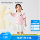 巴拉巴拉【三麗鷗聯(lián)名商場(chǎng)同款】女童短袖套裝2025夏新款兩件套海軍領(lǐng)裙子 夢(mèng)幻粉60359 120