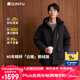 君羽戶外羽絨服男24年冬季新款800蓬白鵝絨加厚保暖工裝鵝絨服I52159 黑色 M 推薦121-140斤