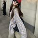 九寸陽(yáng)光格子襯衫女2025秋季新款寬松設(shè)計(jì)感襯衣外套潮春秋復(fù)古格紋襯衫 復(fù)古格紋襯衫 L