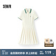 森馬（Semir）[商場同款]連衣裙女撞色polo領夏季2025新款運動學院風百褶裙 白色調(diào)00311 S 155/80A