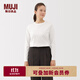 無(wú)印良品（MUJI）女式 天竺編織 長(cháng)袖T恤上衣打底衫女款內搭女裝 白色5A M (160/84A)