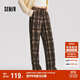 森馬（Semir）休閑褲女格紋闊腿褲復古風(fēng)潮流2024冬季時(shí)尚仿呢長(cháng)褲109724127008
