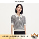 娜爾思（NAERSI）商場(chǎng)同款時(shí)尚簡(jiǎn)約修身POLO領(lǐng)套頭毛針織衫女夏季新款 白色 L