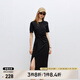 ONLY2025春季新款時(shí)尚休閑中長款開叉收腰顯瘦連衣裙女|125161012 H1Z 黑色 XL