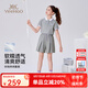 英氏（YEEHOO）女童套裝兒童衣服夏季裝時(shí)尚透氣短袖短褲兩件套運(yùn)動(dòng)童裝2025新款 氧氣學(xué)院  花灰 【涼感兩件套】 130 cm【順豐包郵&極速達(dá)】