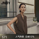 江南布衣（JNBY）秋冬新品美利奴羊毛針織衫V領(lǐng)馬甲柔軟寬松易搭配5O7312960 209/深棕 M