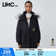 金羽杰冬季新潮羽絨派克服女中長款大毛領(lǐng)連帽拼接羽絨服女士Y21806161