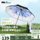 蕉下（beneunder）防紫外線遮陽傘三折雙層黑膠晴雨傘防曬傘BM664藍(lán)鈴