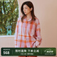 GANT/甘特春季新款女士襯衫上衣寬松廓形時(shí)尚休閑格紋長袖翻領(lǐng)襯衣 525淡紫色 34