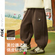 ASK JUNIOR兒童褲子2025冬季小童加厚保暖磨毛燈籠褲男童復古休閑褲